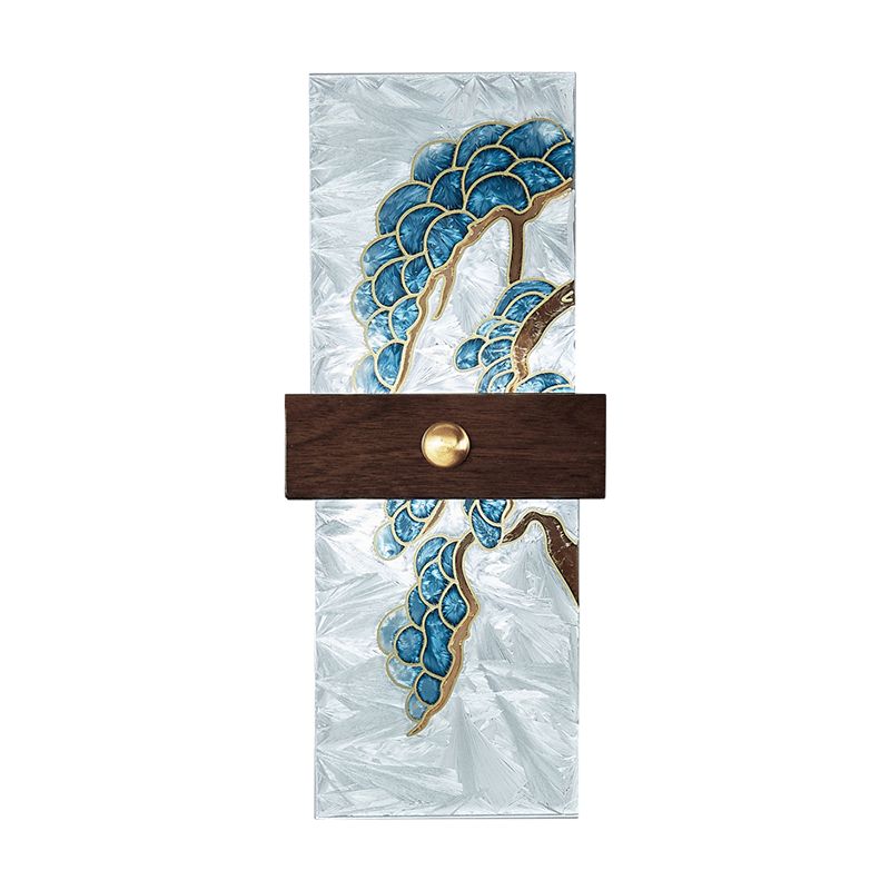 1-Light Wooden Wall Sconce Modern Simple Wall Mount Lamp with Acrylic Shade for Bedroom