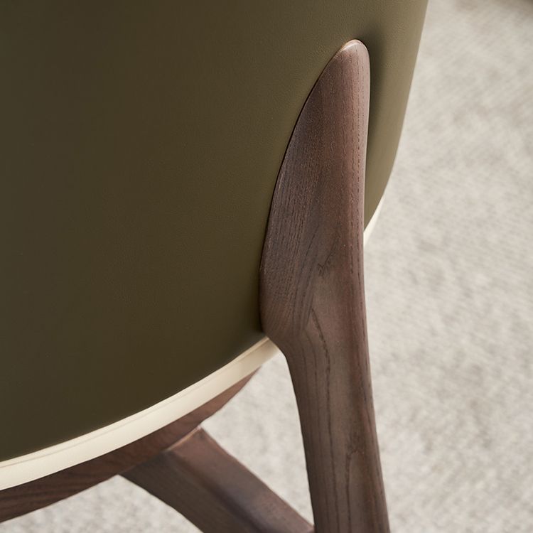 Open Back Solid Wood and Upholstered Contemporary Dining Chairs