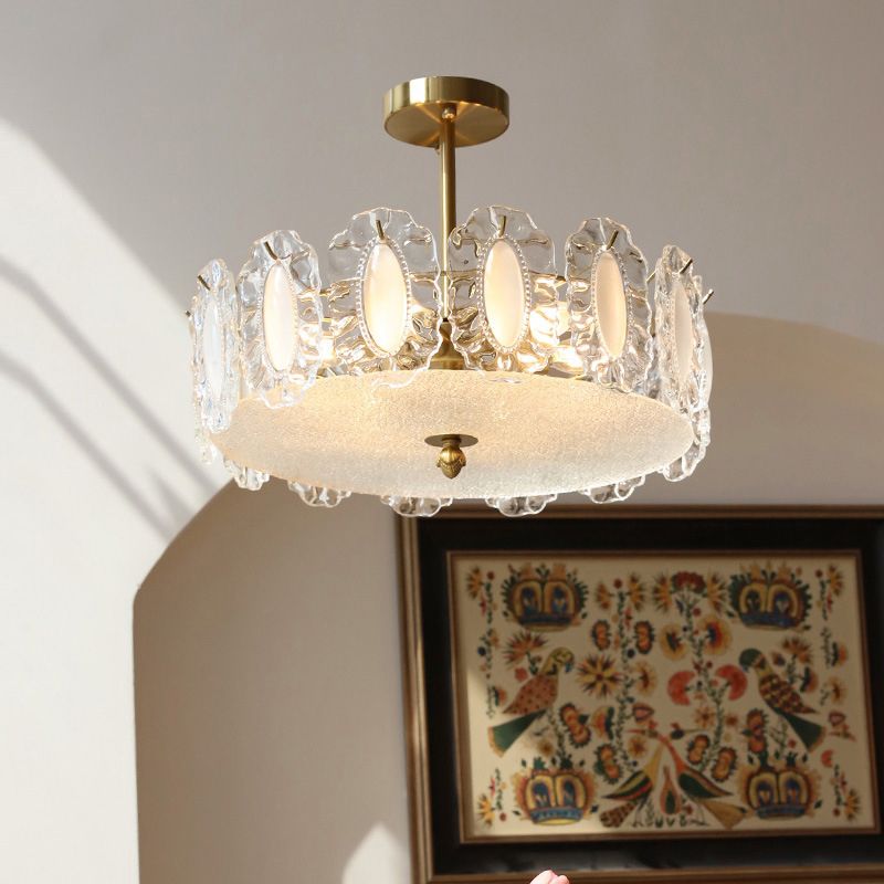 Modern Glass Shade Ceiling Lamp Minimalist Flush Mount Light Fixture