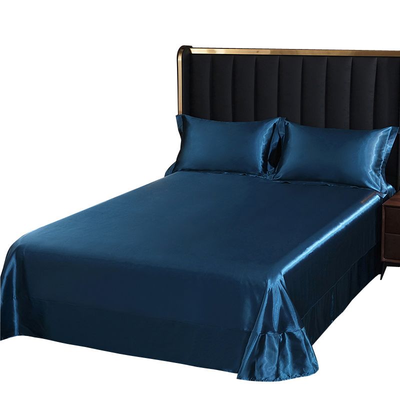 Elegant Fitted Sheet Modern Silk Ultra Soft Soild Bed Sheet Set
