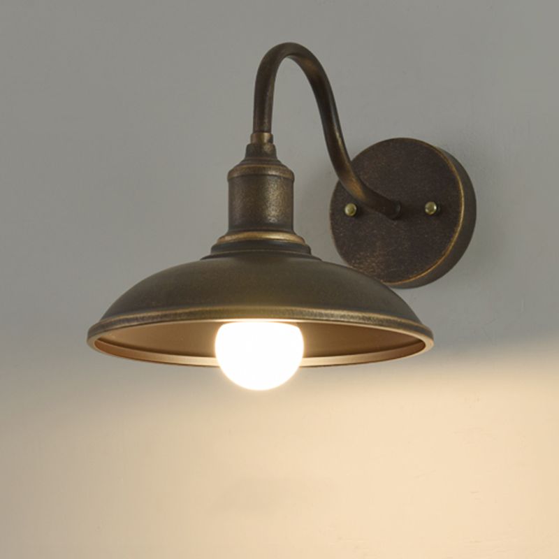 1 Light Metal Wall Mounted Light Fixture Antique Dome Wall Hanging Lights for Hall And Foyer