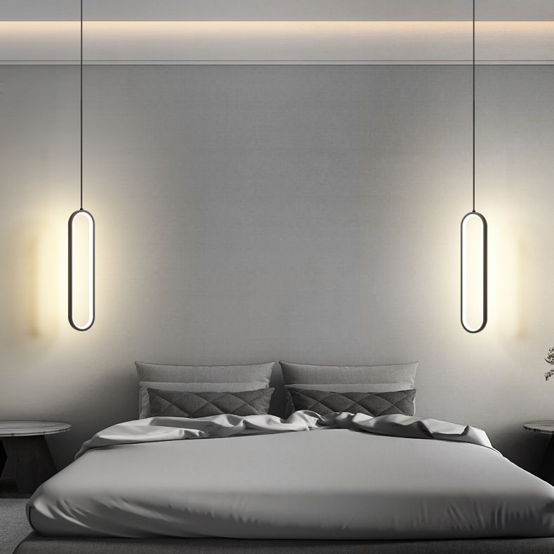 Simplicità moderna Sospensione ovale Sospensione Lampada acrilica Apparecchiatura per il ristorante