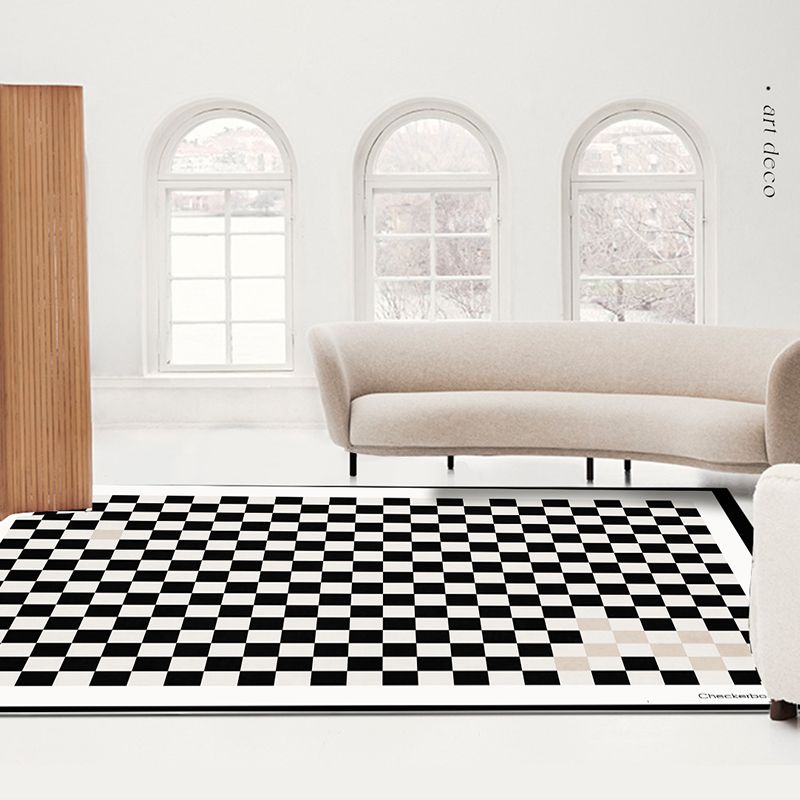 Contemporary Polyester Rug Novelty Geometric Print Carpet Non-Slip Area Rug for Living Room