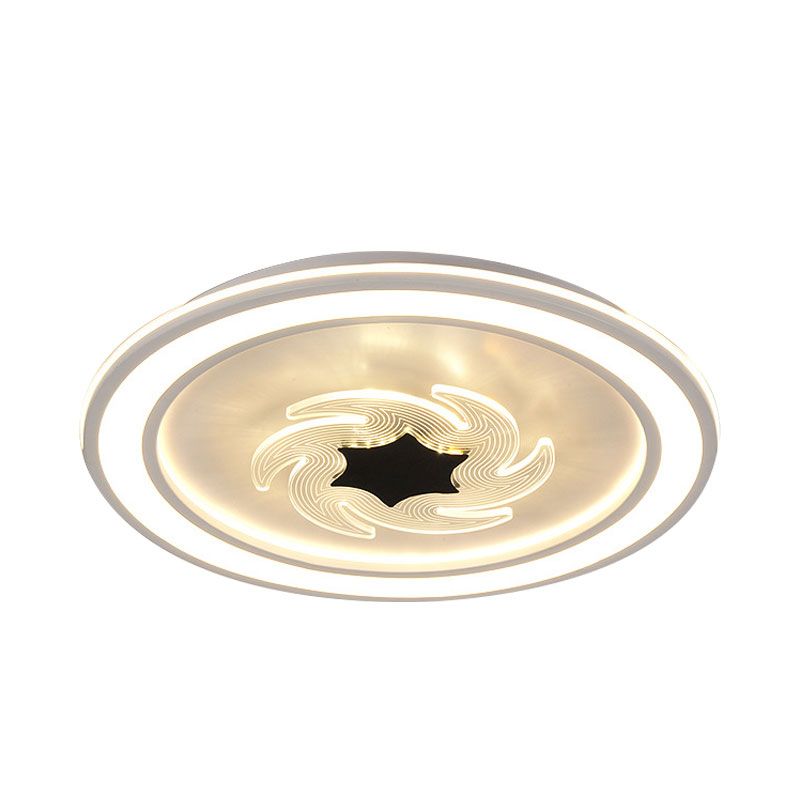 Acryl Kreis Flush Mount Licht Kinder LED Schwarz-Weiß Flush Beleuchtung mit Windmühle Detail