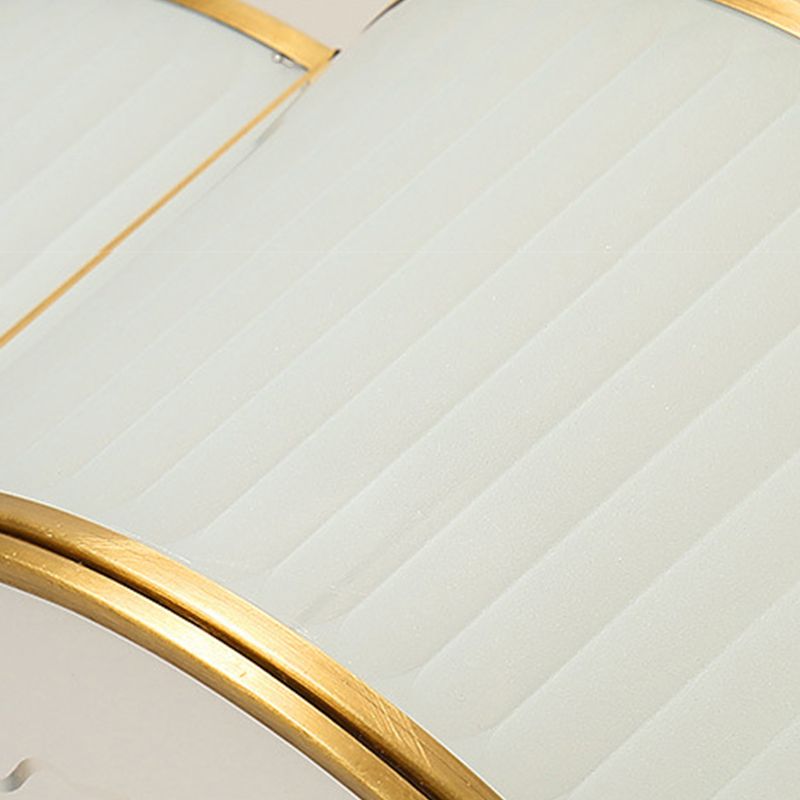 Scalloped Semi-Flush Mount Light Traditional Glass Ceiling Lamp for Bedroom