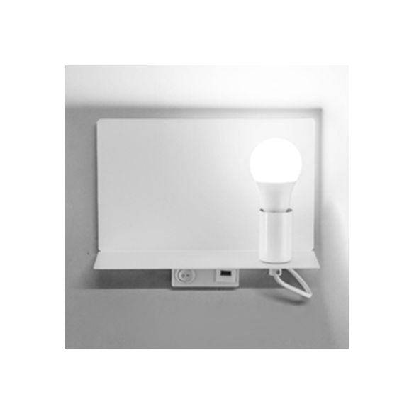 Bare Bulb Metal Supporter Wall Light Fixture 1 Light Simple Style Wall Lamp for Study