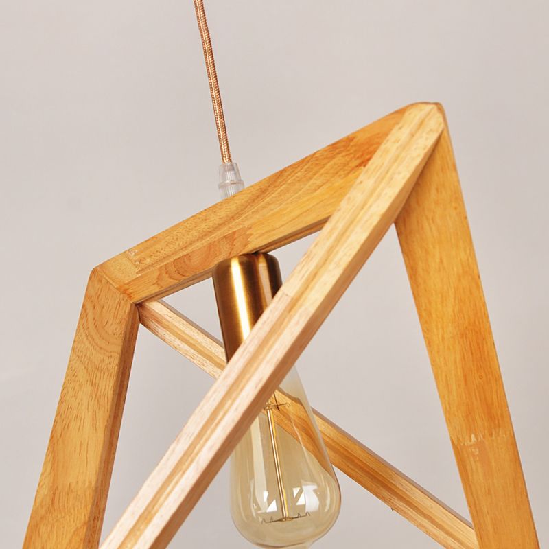 Dreiecks-Esszimmer Suspension anheizt helles Holz 1-Licht minimalistische Deckenbehandlung