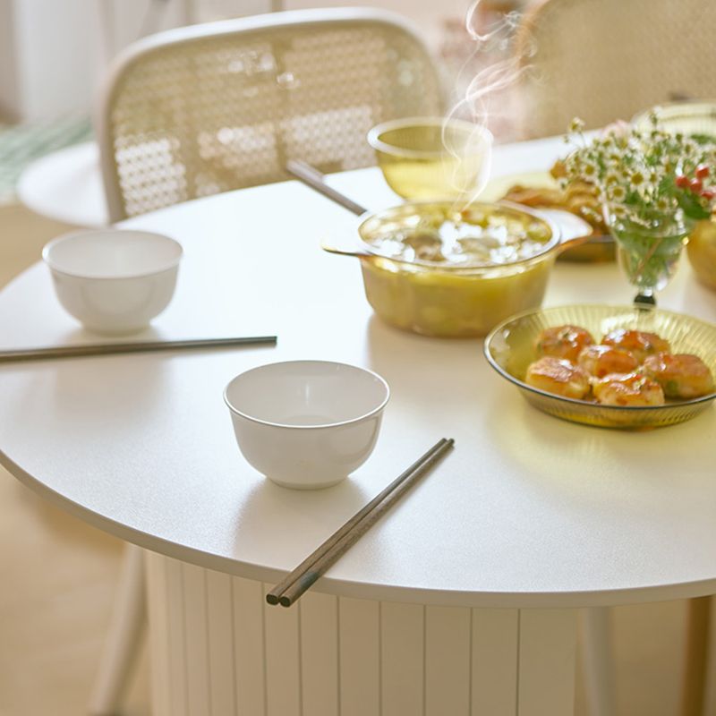 Eigentijdse eettafel gesinterde stenen tafel met dubbele voetstuk om te dineren