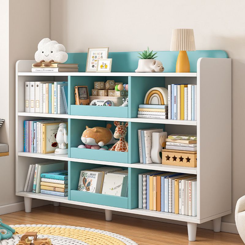 4-Tier Contemporary Bookshelf Standard Engineered Wood Bookcase 11.8" Wide