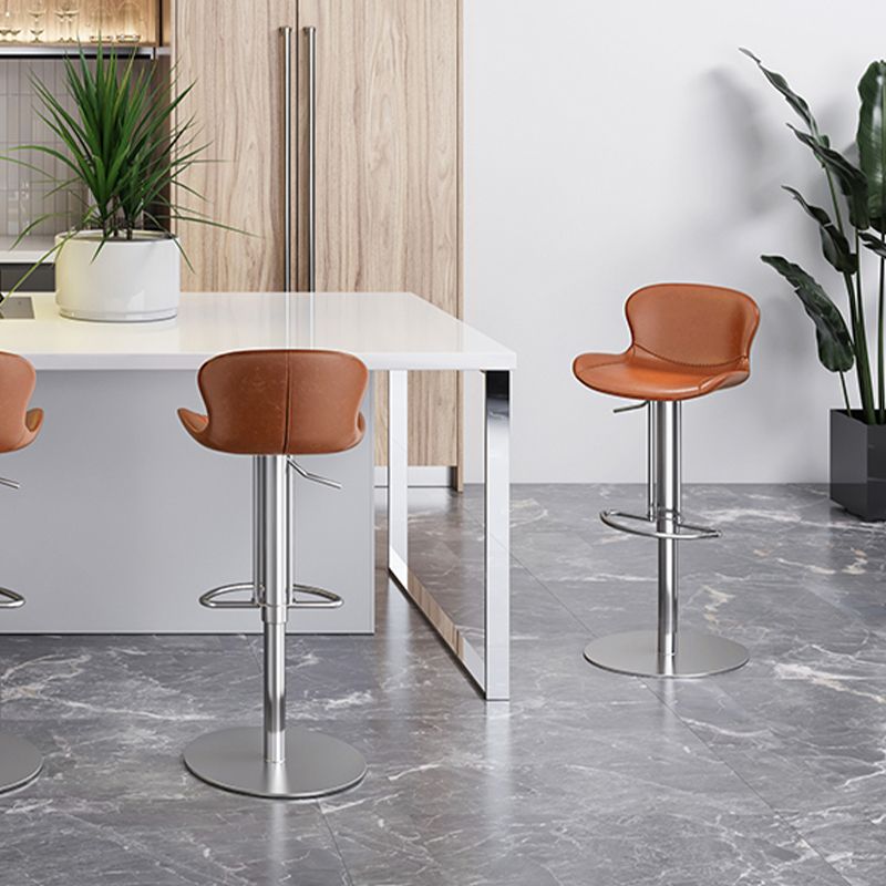 Leather Bar Stool Adjustable Height Backrest Counter Stool for Bristol