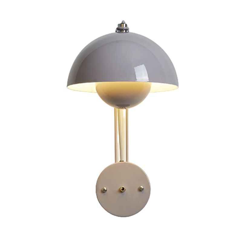 1-Light Wall Lamp Macaron Wall Mount Lamp with Metal Shade for Bedroom