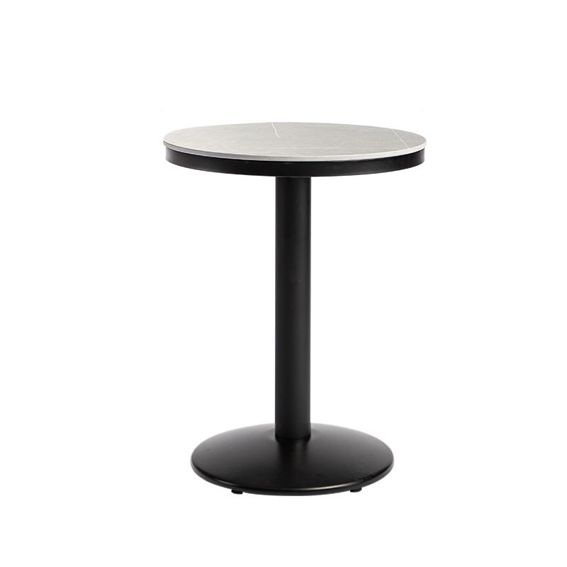 Modern 1/3 Pieces Bar Table Set Round Stone Counter Table with Backrest Stools
