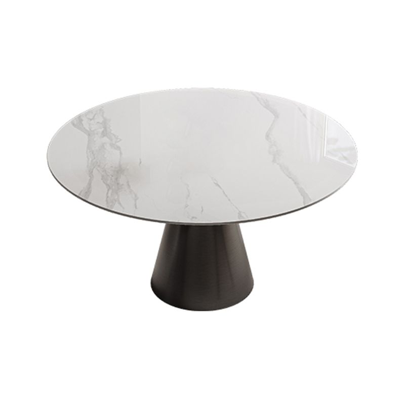 White Stone Top Dining Room Set of 1/4/5 with Round Table Furniture