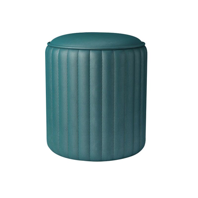 Whole Colored Ottoman Cylinder Shape Stain Resistant Faux Leather Ottoman