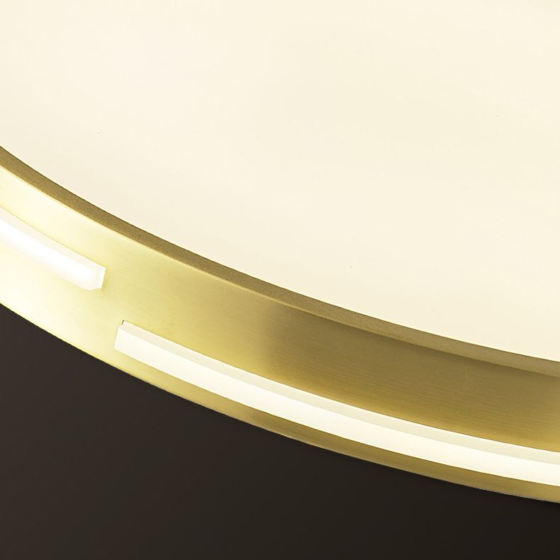 Drum Shape Metalen Plafond Verlichting Moderne Minimalistische Stijl LED Woonkamer Flush Lamp in Goud