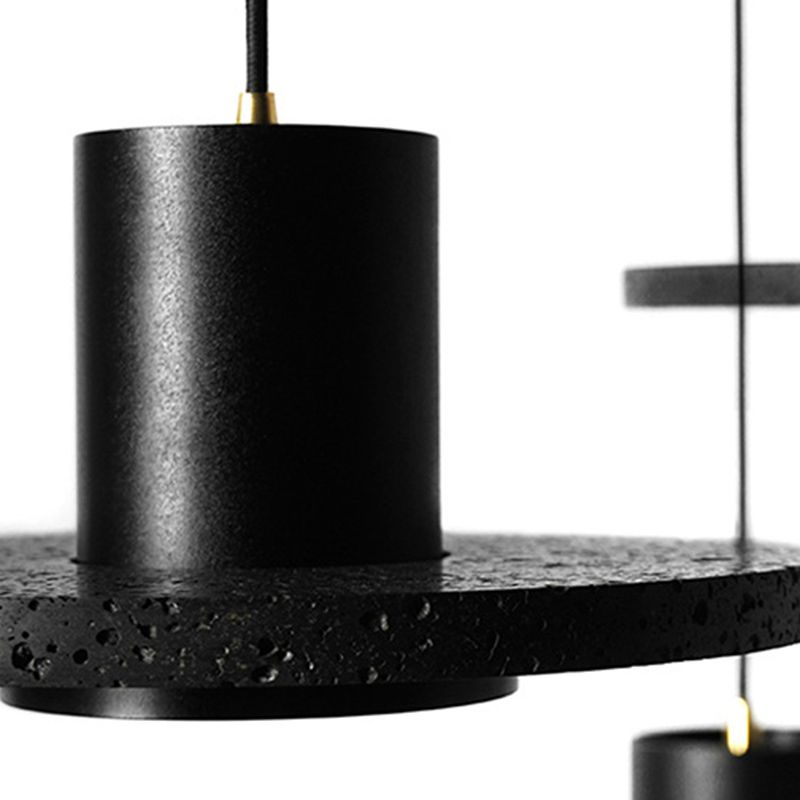 Stein schattierte hängende hängende hängende minimalistische Pendelleuchten in Schwarz