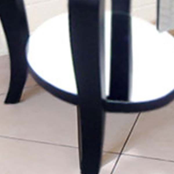 Round Glass top Side End Table Contemporary 23.6" Tall 4 Legs End Table