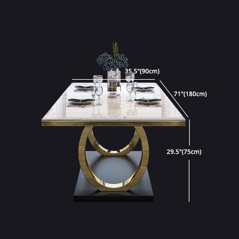 Modern 1/4/5/7 Pieces White Dining Table Set with Marble Top Rectangle Dinette Set