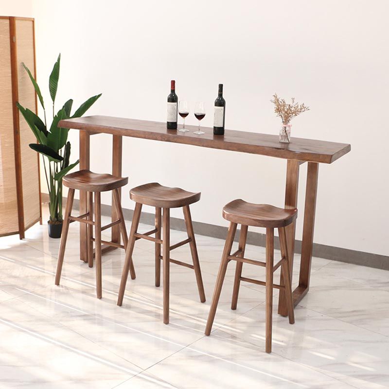 Contemporary Pub Set 1/2/3/5 Pcs Solid Wood Bar Table and Stools