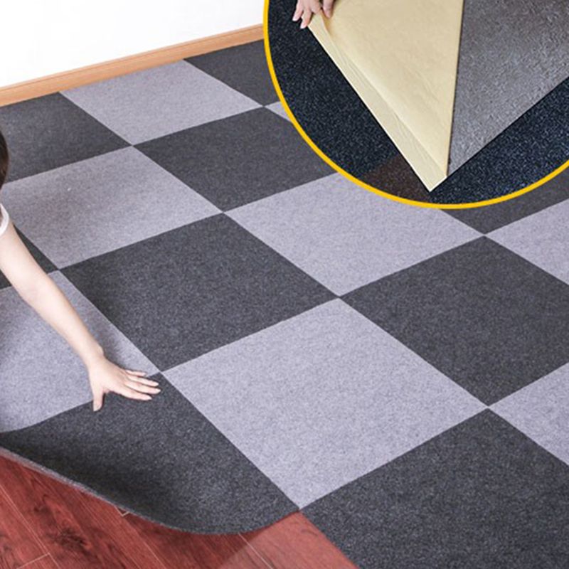 Carpet Tile Non-Skid Fade Resistant Solid Color Self-Stick Peel and Stick Carpet Tiles