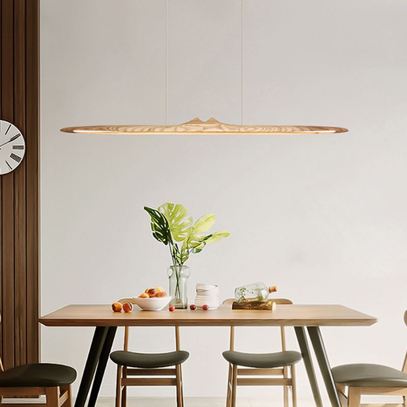Wood Hanging Pendant Lights Nordic Modern Linear Hanging Lamps for Tea Room