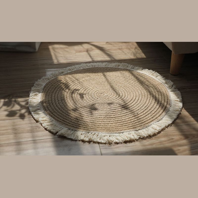 Rapis de couleur de couleur unie beige Polyester Sigle de la zone de franges faciles pour le salon
