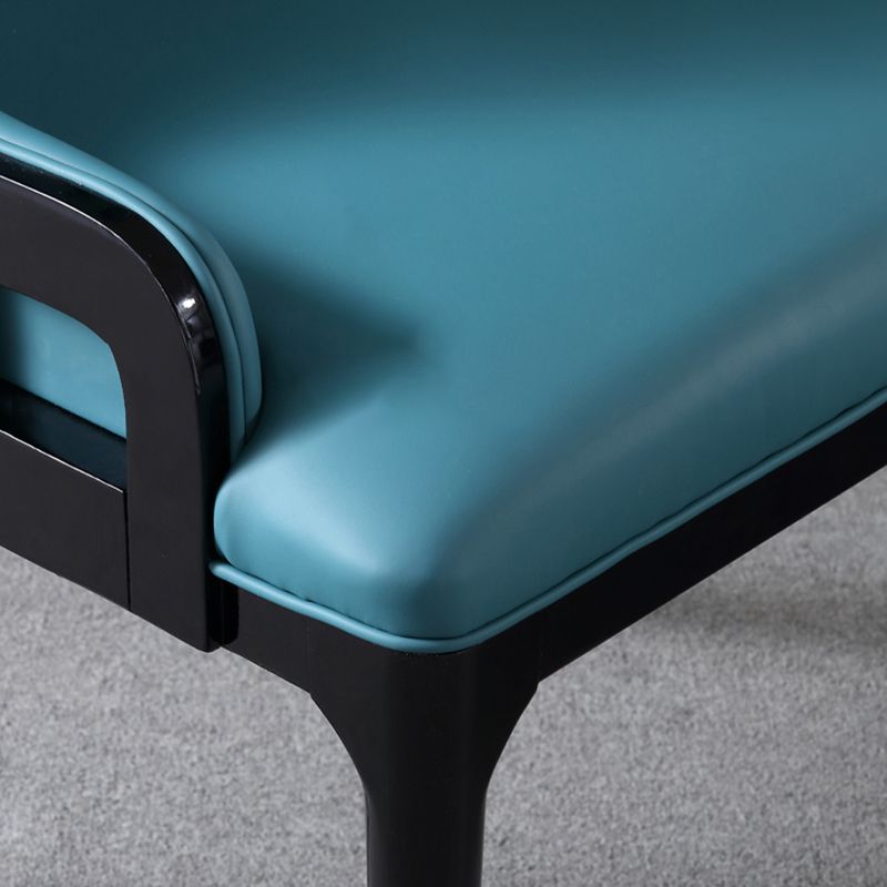 Minimalist Design Leather Dining Side Chair Solid Back Arm Chairs for Kitchen