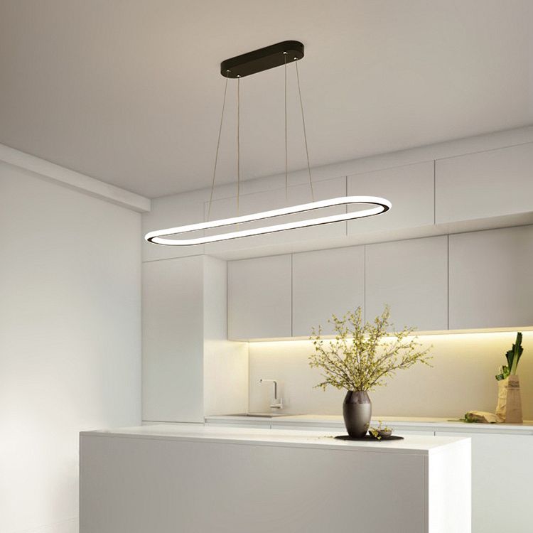 Nordic Minimalist Island Light Modern LED Pendant Lamp with Silica Gel Shade