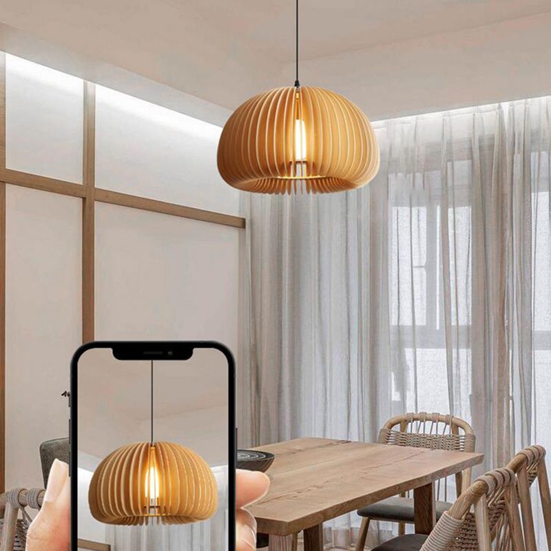 Aménagement de pendentif en bois léger en bois moderne pour le salon