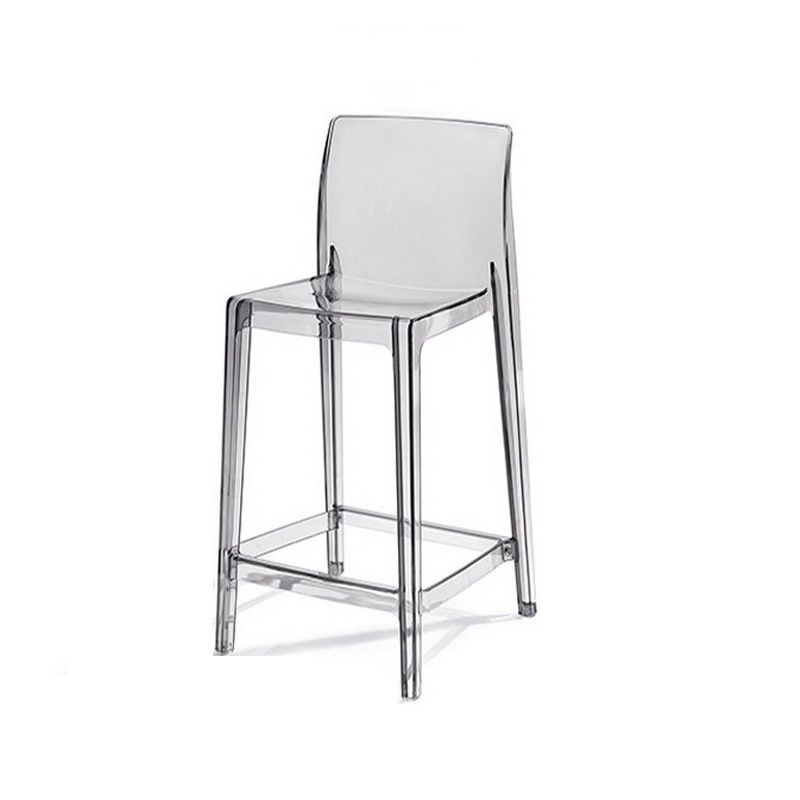 Industrial Plasticr Bar-stool Square Seat Counter Bar Stool with Plastic Legs