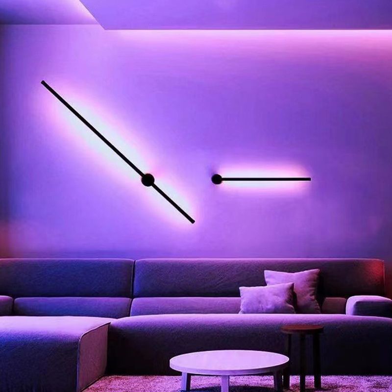 Adjustable Brightness 1 Light Linear Sconce Light Fixture Modern Minimalist Style Aluminum Sconces