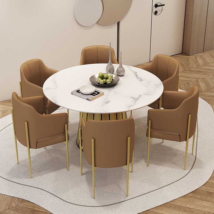 Nordic Round Stone Dining Table 1/7 Pieces Dining Set for Dining Room