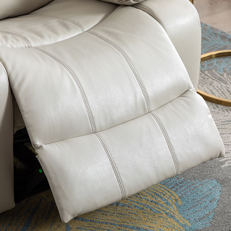 Contemporary Power-Push Botton Recliner Chair Genuine Leather Recliner