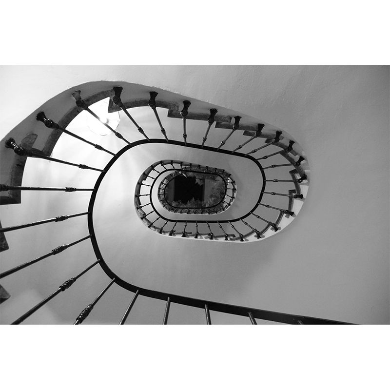 Spiral Staircase Mural Wallpaper Custom-Made Wall Covering for Sitting Room