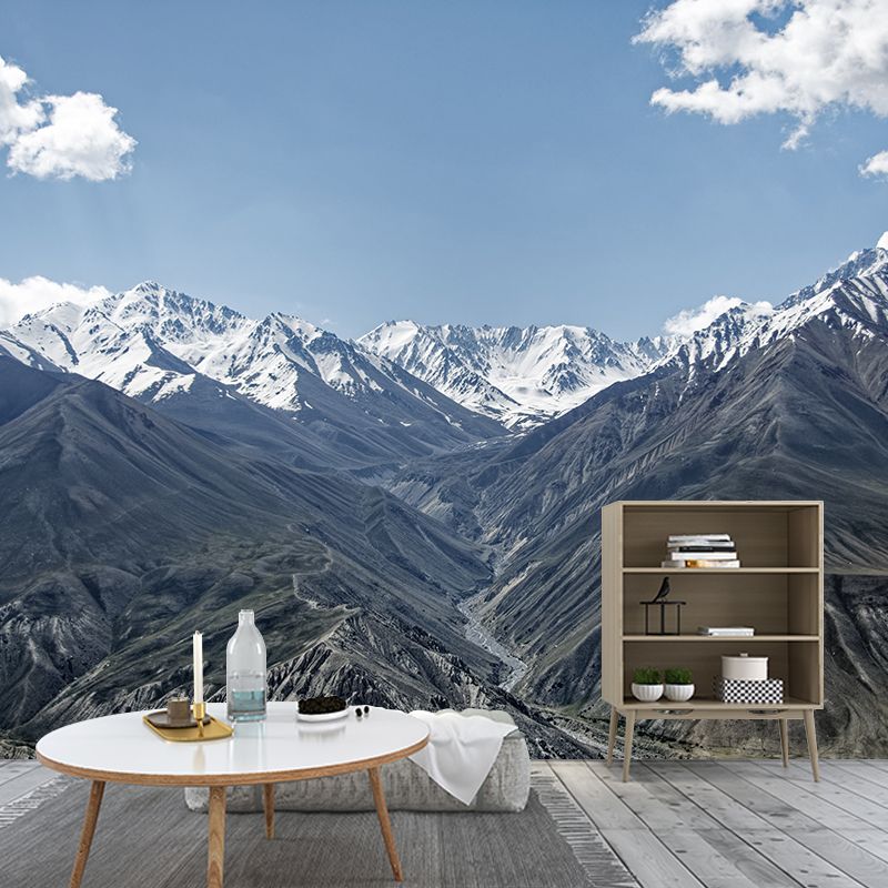 Mountain Range View Mural Wallpaper Stain-Proof Indoor Wall Art, Made to Measure