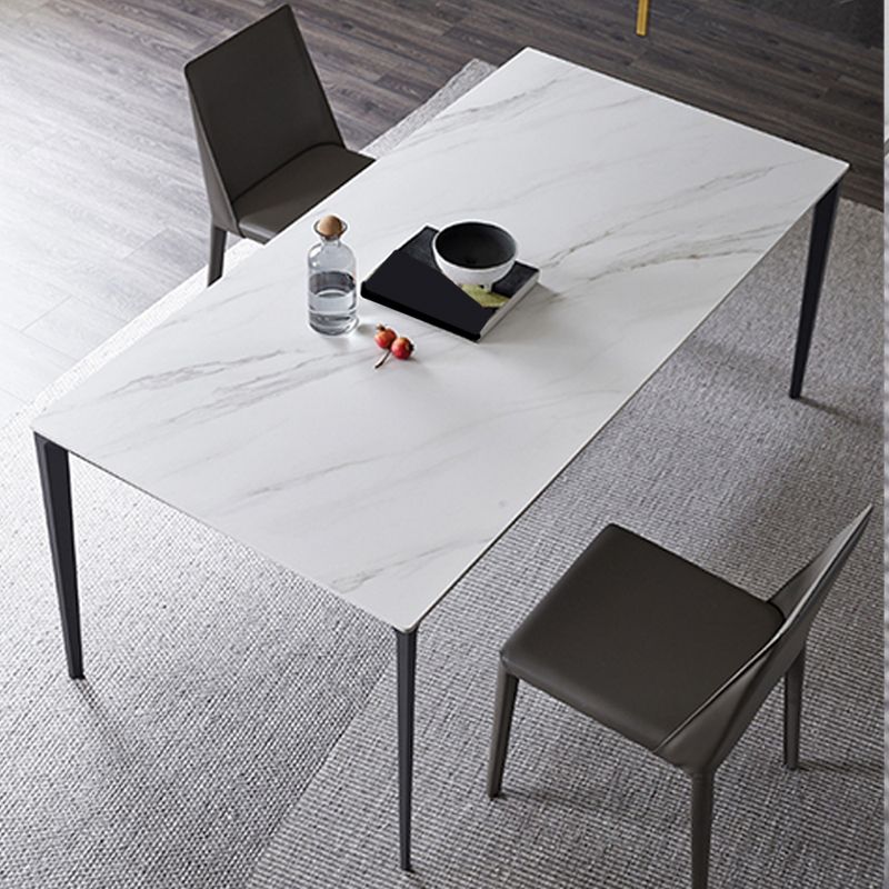 Contemporary Rectangle Dining Table Stone Dining Table with 4 Legs