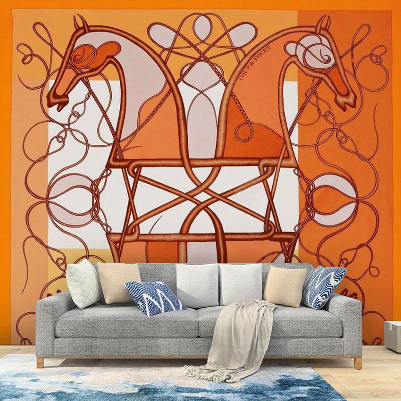 Non-Woven Fabric Mural Abstract Horse Whole Wall Covering, Personalized Size Available