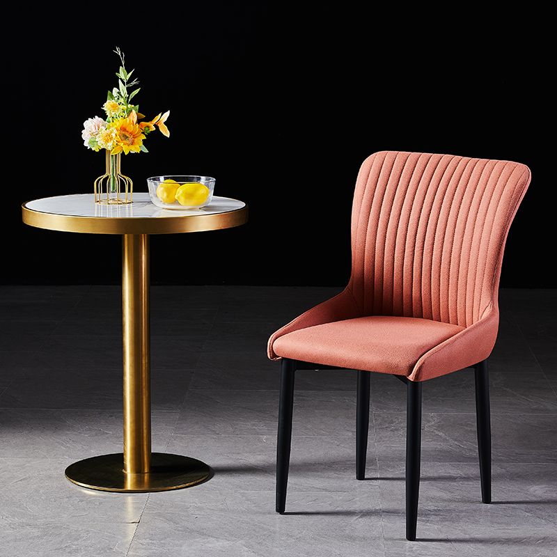 Sillas de comedor de tela de lino de estilo escandinavo, sillas sin brazos con respaldo sólido para el hogar