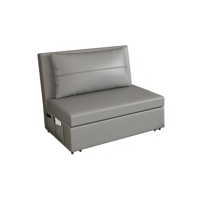 Contemporary Armless Futon Sleeper Sofa Bonded Leather Futon and Mattress