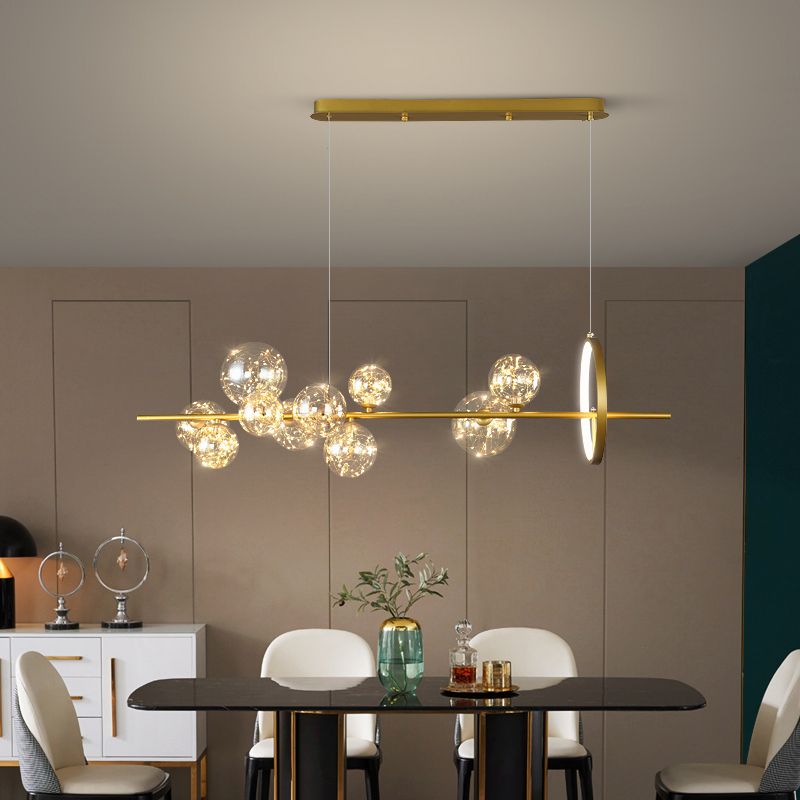 Lámpara de led círculo de estilo nórdico de estrella de vidrio transparente