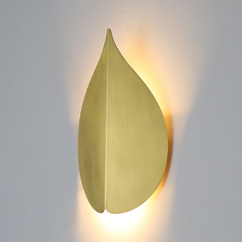 Leaf Shape 1 - Light Wall Mount Light Solid Brass LED Post Modern Wall Light in Gold