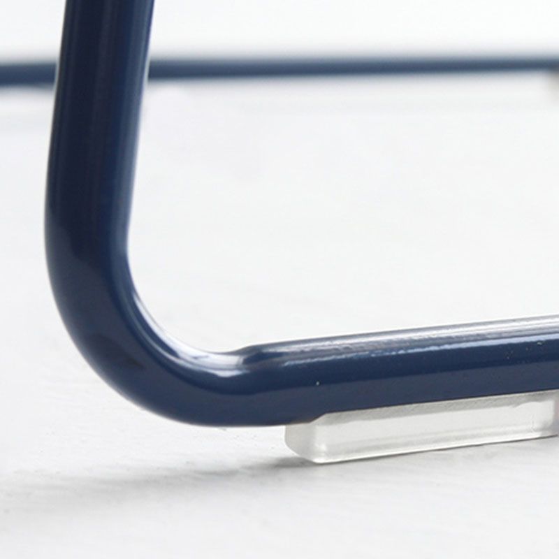 Modern Armless Backrest Counter Stool Steel Kitchen Bar Stool with Plastic Seat and Pedal