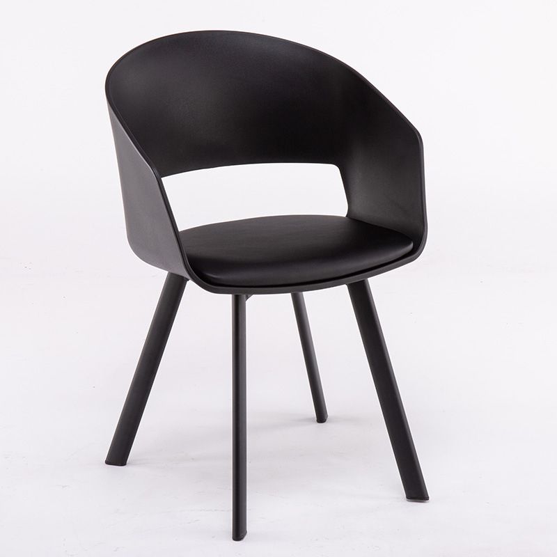 Silla de comedor de cocina industrial de metal Sillón con respaldo abierto