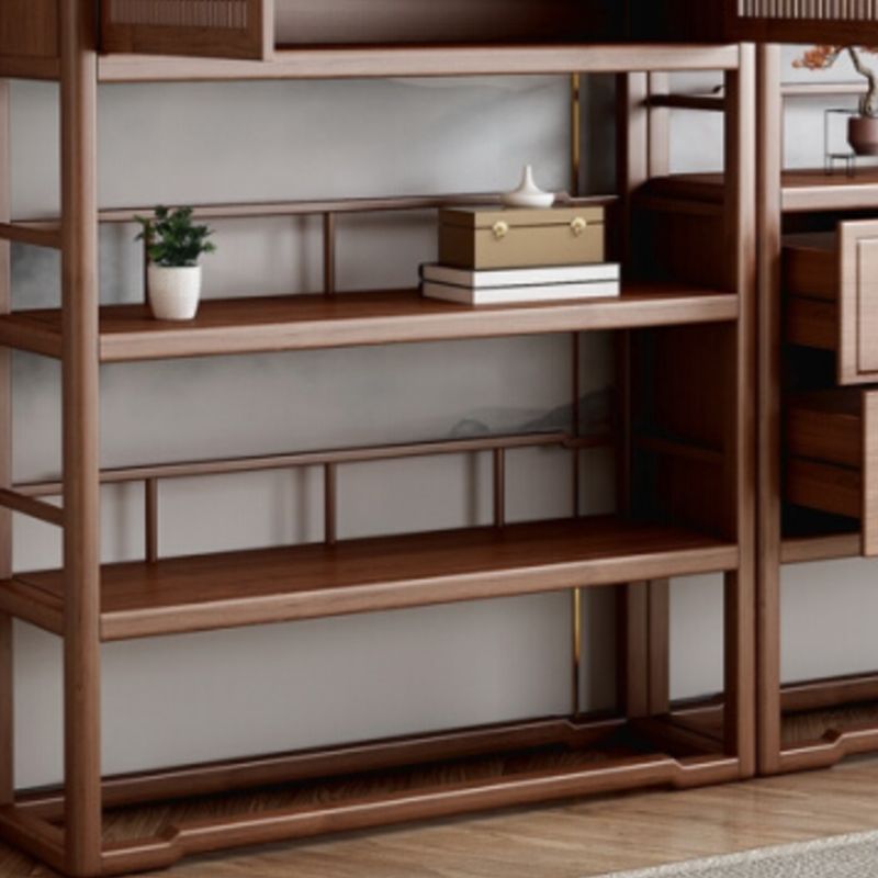 Standard Open Back Bookshelf Wooden Contemporary Bookcase with Doors