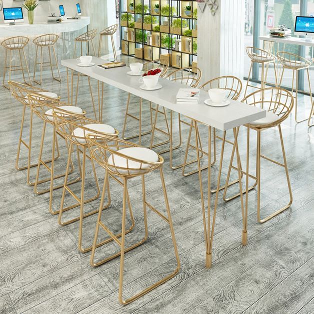 Glam Style Rectangle Bar Table Set 1/2/3/5/9 Pieces Solid Wood Counter Table