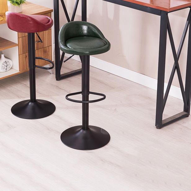 Scandinavian Metal Stool Round Seat Upholstered Counter Stool