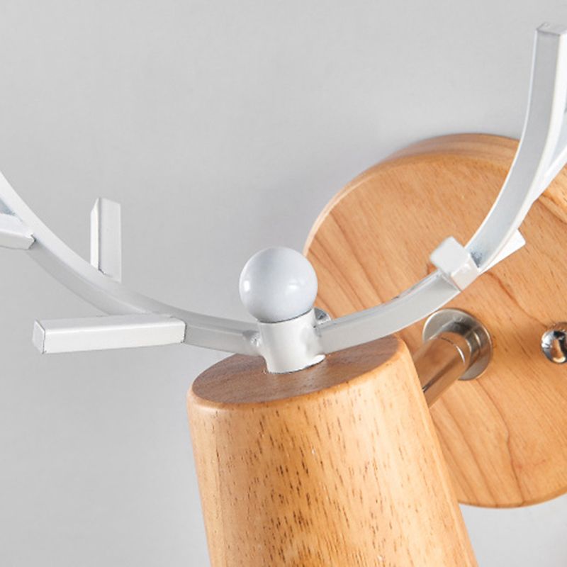 Nordic Style Vanity Light Antler Shape Vanity Lamp with Glass Shade for Shower Room