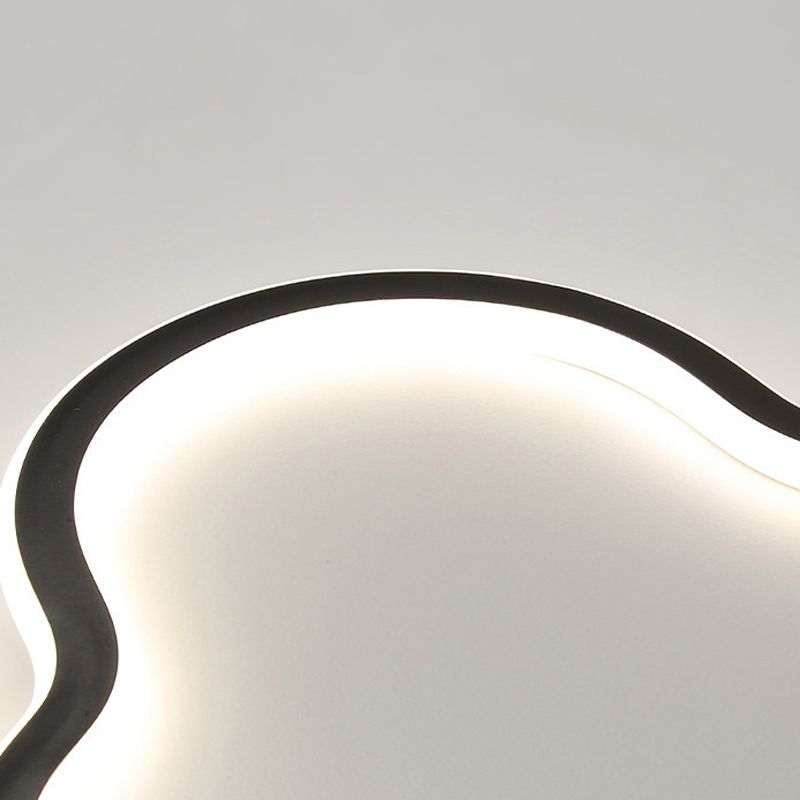 Contemporary White Single Flush Mount Lighting LED Unique Ceiling Light