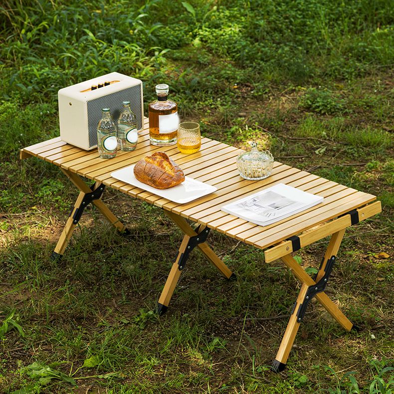 Industrial Solid Wood Folding Table No Natural Variation Rectangle Camping Table