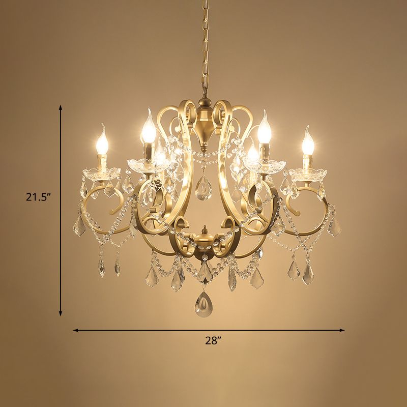 Gold 6 Bulbes Scroll lustre luminaire